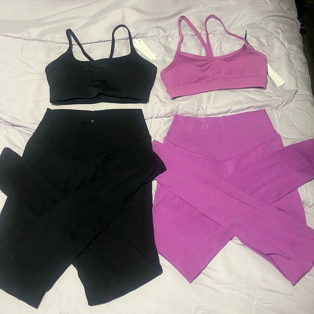 Black Paragon Crossover Sculptseam leggings and sports bra set- XS & Small